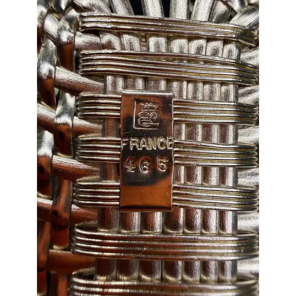 Vintage William Adams France Silverplate Woven Wine Bottle Caddy France 465